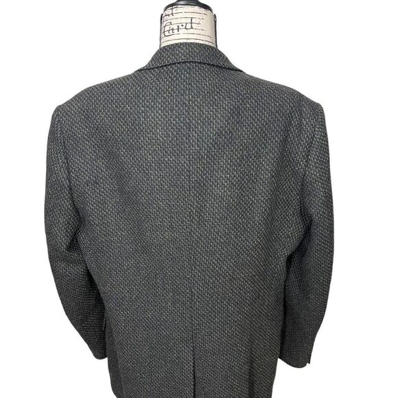 John Weitz Vintage Men's Plaid Wool Blend Blazer Gray Size 44 Long - Picture 5 of 9